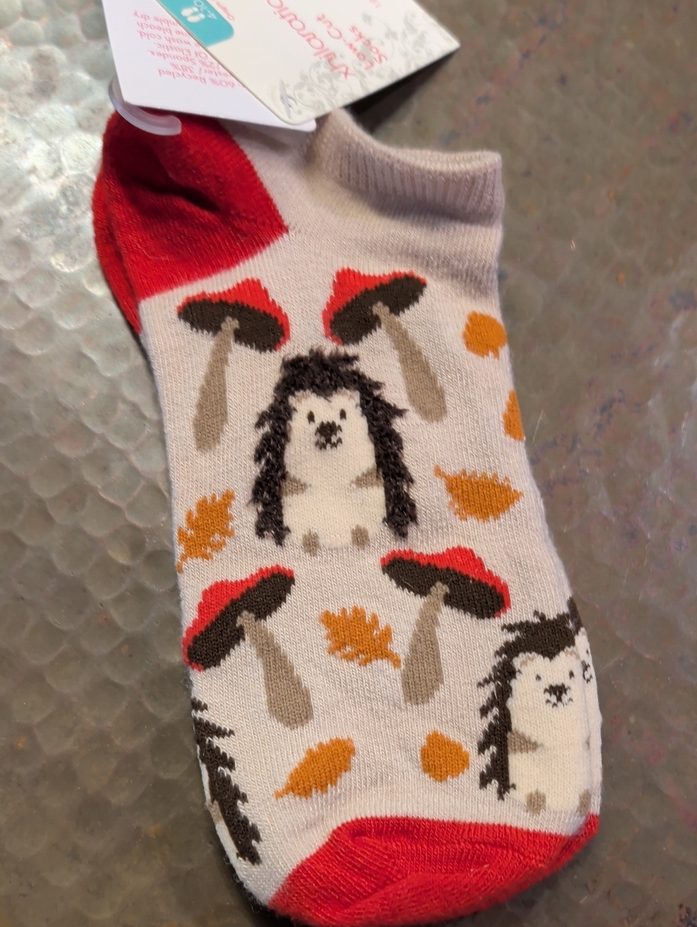 Cute Hedgehog Mushroom Xhilaration Low-Cut Socks Sz 4-10